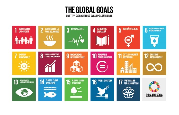 I 17 Obiettivi di Sviluppo Sostenibile dell'Agenda 2030 delle Nazioni Unite